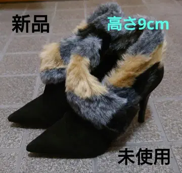 [ 미사용 새상품 ] DIANA 스웨이드 믹스 퍼 부티 23.5cm 블랙