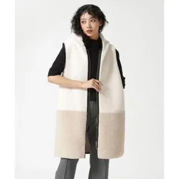 RISLEY 2WAY 보아 베스트 아이보리/베이지 F 사이즈