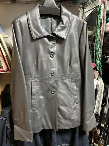 Jubien 그레이 가죽 자켓