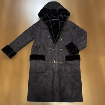 미라 오웬 페이크 무스탕 더플 코트 네이비 0 S~M