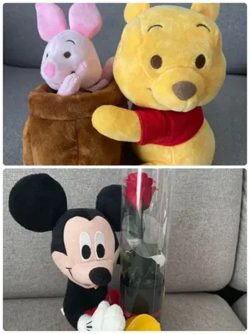 미키 푸우 봉제 인형 브리자드 플라워