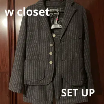 W closet 그레이 스트라이프 셋업