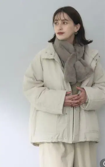 studio CLIP 다기능 스탠드 카라 미들 코트 내추럴