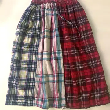 티거브로칸테 플란넬 패치워크 스커트