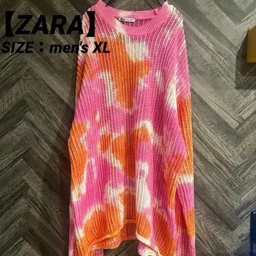 [택 포함 미사용품] ZARA 자라 타이다이 시어 로우게이지 니트 남성용