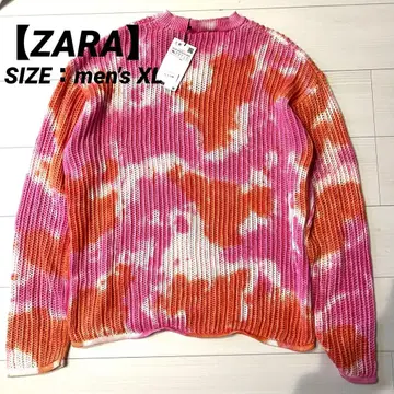 [택 포함 미사용품] ZARA 자라 타이다이 시어 로우게이지 니트 남성용
