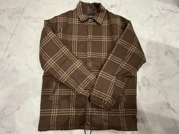 BEAMS 브라운 계열 체크 무늬 자켓
