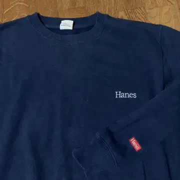 Hanes 네이비 트레이닝복 맨투맨 구제 의류 자수