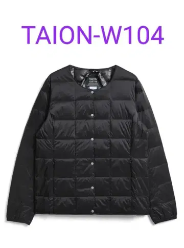 TAION 크루넥 버튼 이너 다운 자켓 블랙 L 사이즈