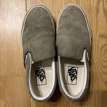 VANS 스웨이드 그레이 카키 슬립온