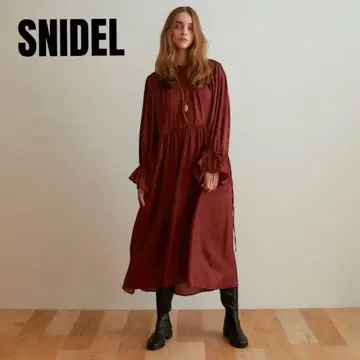 [ 새상품 ] SNIDEL 스나이델 2way 프린트 롱 원피스 오렌지