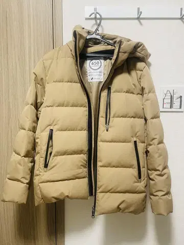 [ EDIFICE ] 베이지 후드 부착 다운 자켓 650 필파워