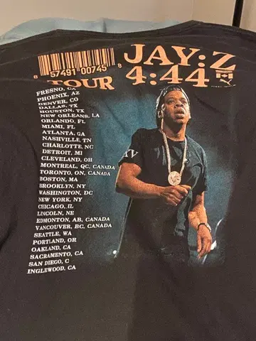 [레어 XL] JAY-Z 4:44 TOUR 한정판 티셔츠 랩 HIPHOP