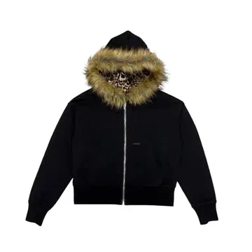FUR ZIP HOODIE - BLACK 9/S PROJECT