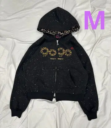 9090 girl OG Logo Glitter Zip Hoodie