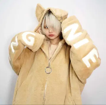 NieR 고양이 귀 후드 퍼 블루종