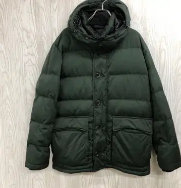 z-712 UNIQLO 다크 그린 후드 부착 다운 자켓 M
