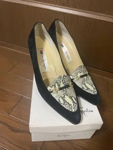 긴자 카네마츠 펌프스 스퀘어토 23.5cm 블랙