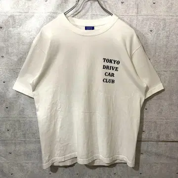 도쿄 드라이브 카 클럽 T셔츠 화이트 양면 프린트