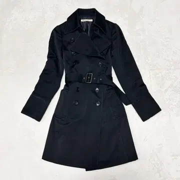 그레이스 콘티넨탈 울 혼방 트렌치코트 36 벨트 블랙