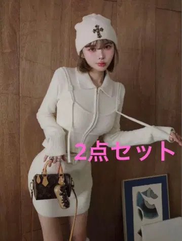 Darich 뷔스티에 도킹 니트탑, 스커트