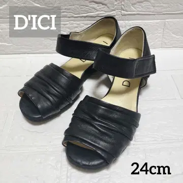MODE ET JACOMO D'ICI 샌들 가죽 블랙 24cm