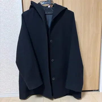 [ 새상품급 ] 유니클로 후데트 숏코트 네이비 L 사이즈
