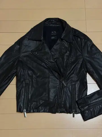 A|X 블랙 가죽 라이더 자켓