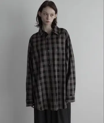 loose check over shirt [ shadow lame ]