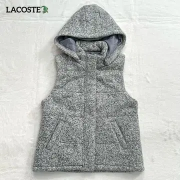 LACOSTE 니트 다운 베스트 그레이 38