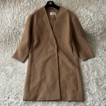 INED 롱 코트 브라운