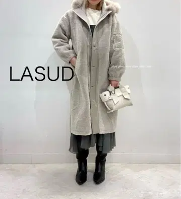 LASUD MILITARY 퍼 후디드 보아 코트 야마다야 스콧 클럽