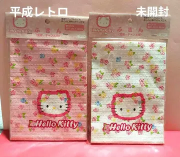 레트로! 헬로키티 행주 2장 야생 장미 키티 미개봉 일본제 레어