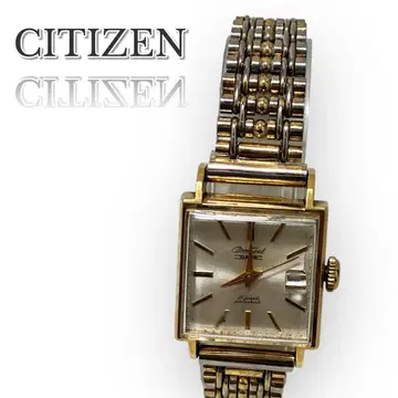 CITIZEN 시티즌 손목시계 캐롤 데이트 21석 골드 스퀘어