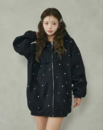 [ 당일 발송 ] Darich DD 로고 비쥬 지퍼 후드티