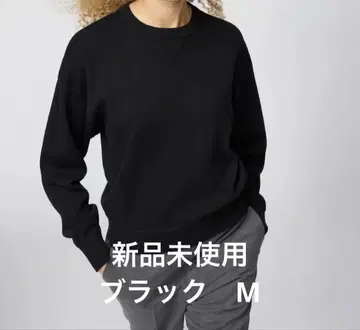 [ 미사용 새상품 ] UNIQLO 스무스 코튼 크루넥 스웨터 블랙 M