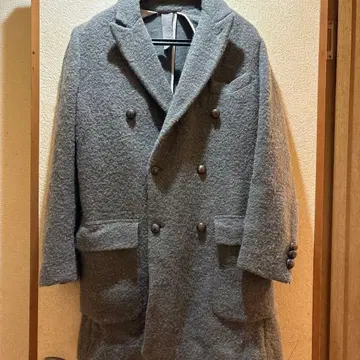 eleventy 그레이 더블 브레스트 체스터 코트