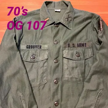 70's U.S. ARMY OG107 유틸리티 셔츠 코튼 새틴