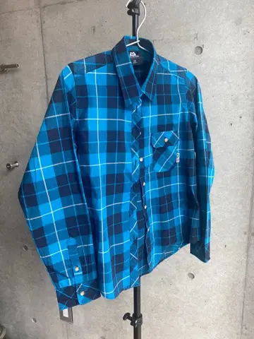 MOUNTAIN EQUIPMENT 블루 계열 체크 긴팔 셔츠 XS