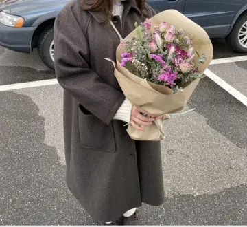Samansa Mos2 래글런 롱 코트 다크 브라운