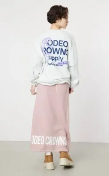 RODEOCROWNS 로데오 크라운 로고 니트 카트 핑크 F 신품급