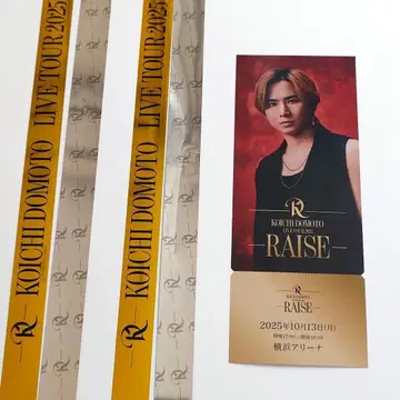 도모토 코이치 RAISE 메모리얼 티켓 1장과 은색 테이프 풀 2개