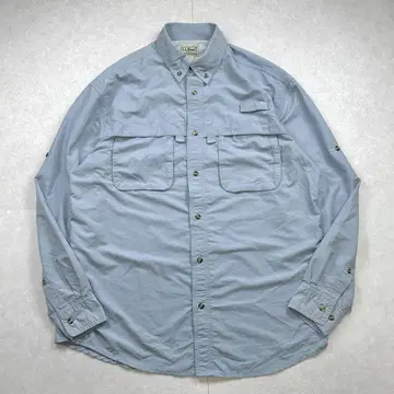 [새상품급] L.L.Bean 낚시 셔츠 블루 그레이 M 메쉬 안감