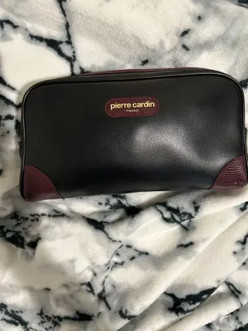 새상품 Pierre cardin 클러치백 블랙/와인 레드