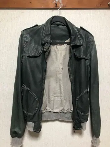 GIORGIO BRATO 다크 그린 라이더 자켓