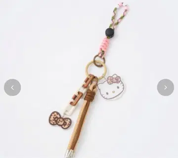 미사용 새상품 시마무라 헬로키티 스트랩 키링 참 브라운
