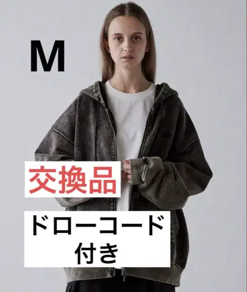[ 교환품 ] CLEL 헤비 웨이트 로고 자수 풀 집업 후드티 브라운 M