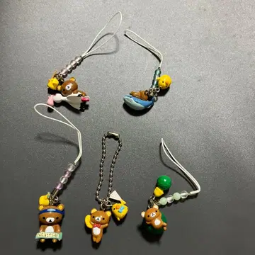 리락쿠마 지역 한정 키링 5개 세트 [미사용]