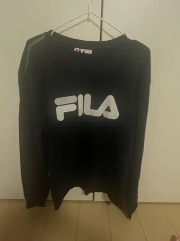 FILA 블랙 블랙 맨투맨 L