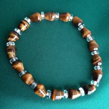 #물방울 모양 호안석과 수정 평옥의 믹스 팔찌